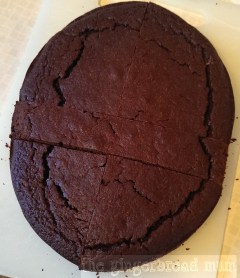 Round cake cut to make an oval